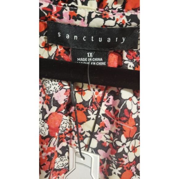 Sanctuary NWT Sheer Flower‎ Power Blouse Size 1X - Picture 4 of 6